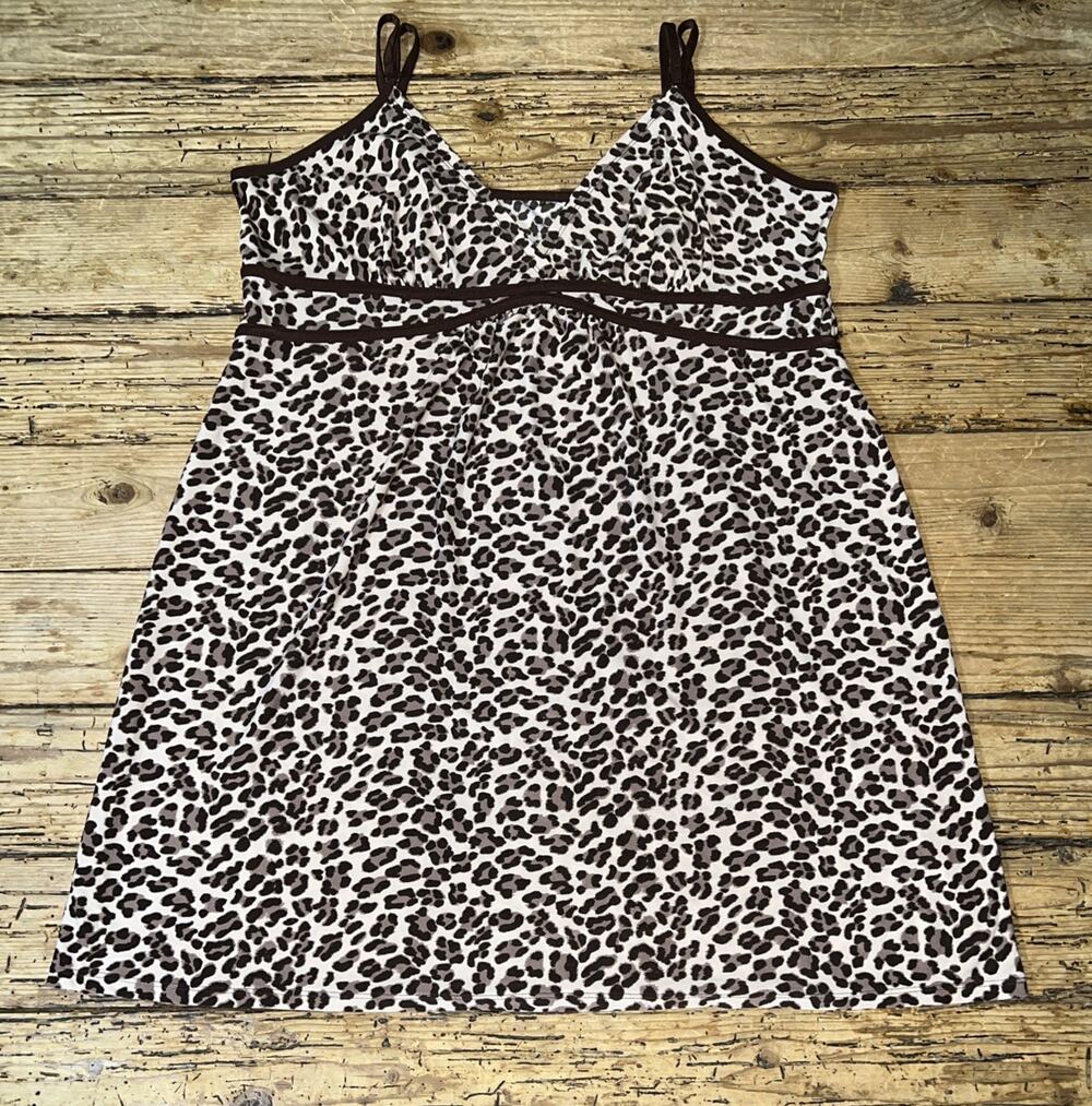 Gillian & O’Malley Women’s Size XL Cheetah Print Sleepwear Dress